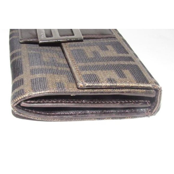 Fendi Tobacco Zucca Large 'F' Print Continental - Picture 10 of 12